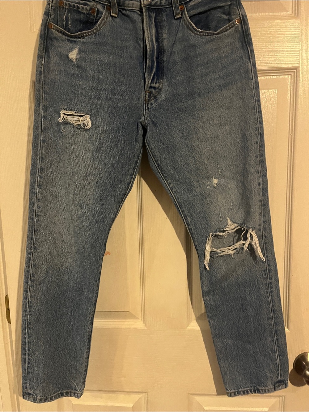 Levi's Ripped Blue Slim Straight Jeans